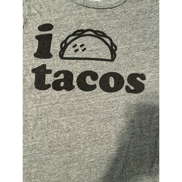 Chaser Women Size Medium I Love Tacos Gray Black T Shirt - Picture 2 of 8